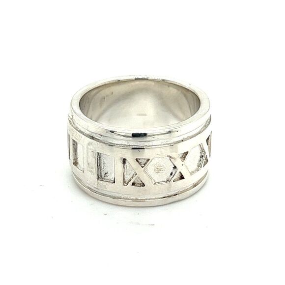 Tiffany & Co Estate Atlas Ring Size 5 Silver 11 mm TIF382 - Picture 6 of 7